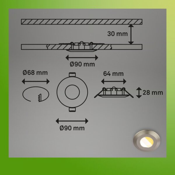 Briloner 7588032-SADA 3xLED kúpeľňové podhľadové svietidlo KLIRA LED/4,9W/230V IP44 chróm