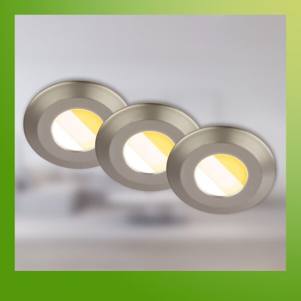 Briloner 7588032-SADA 3xLED kúpeľňové podhľadové svietidlo KLIRA LED/4,9W/230V IP44 chróm