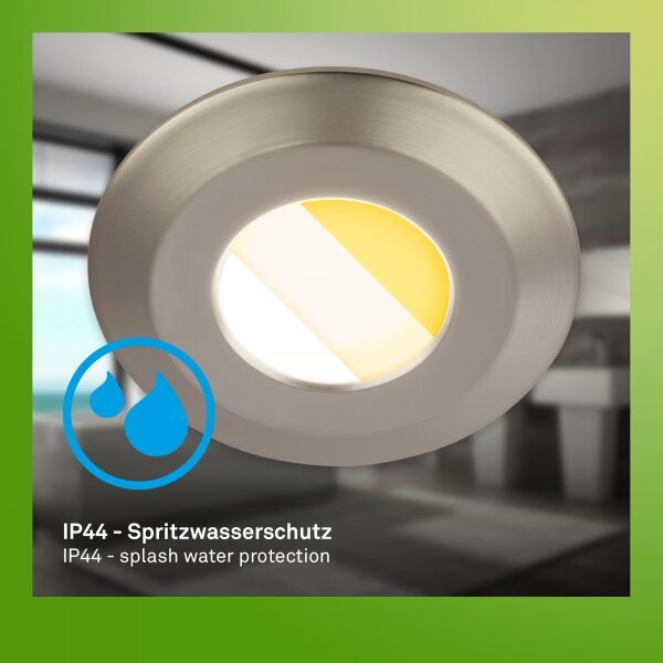 Briloner 7588032-SADA 3xLED kúpeľňové podhľadové svietidlo KLIRA LED/4,9W/230V IP44 chróm