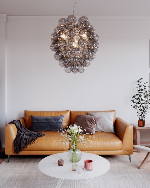 ByRydens 4202230-4500 - Závesný luster na lane DELUXE 4xE14/5W/230V šedá/dymová