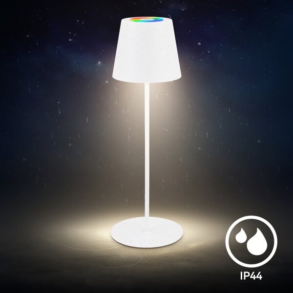 Briloner 7510016 - LED RGBW stmievateľná stolná lampa CALIDA 2,5W/5V IP44 1200 mAh biela