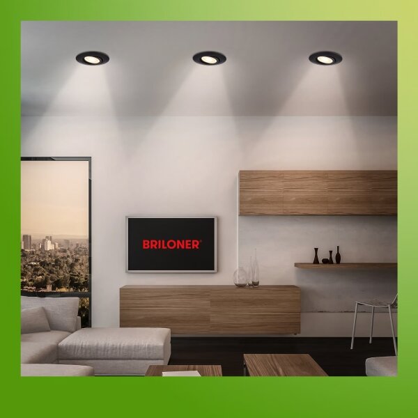 Briloner 7586035 - SADA 3x LED kúpeľňových podhľadových svietidiel KLIRA, 4,9 W / 230 V, IP23, čierna