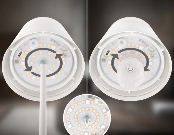 Briloner 7510016 - LED RGBW stmievateľná stolná lampa CALIDA 2,5W/5V IP44 1200 mAh biela