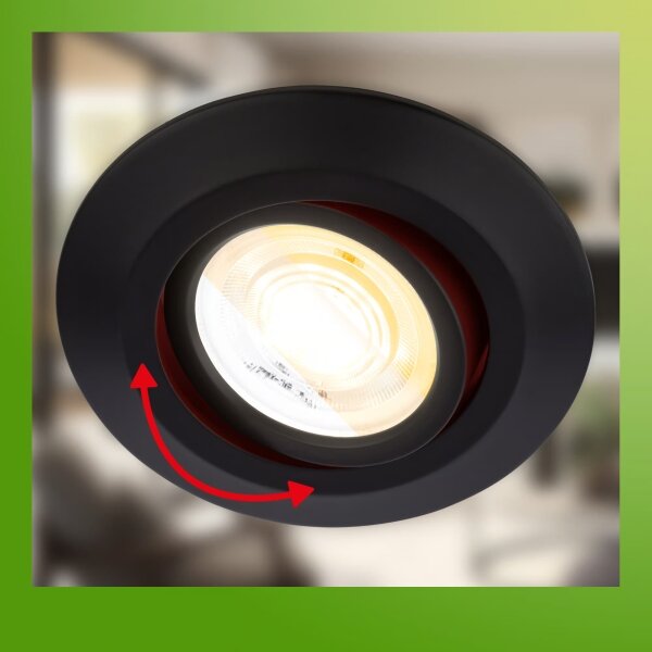 Briloner 7586035 - SADA 3x LED kúpeľňových podhľadových svietidiel KLIRA, 4,9 W / 230 V, IP23, čierna