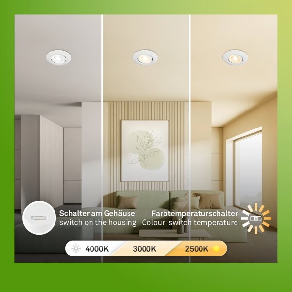 Briloner 7586036 - SADA 3xLED kúpeľňové podhľadové svietidlo KLIRA LED/4,9W/230V IP23 biela