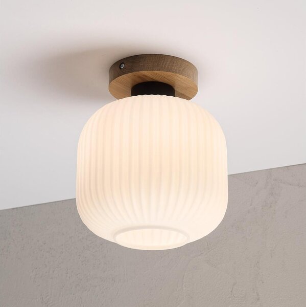 Stropné svietidlo HARMA WOOD 1xE27/15W/230V dub/biela pr. 20 cm