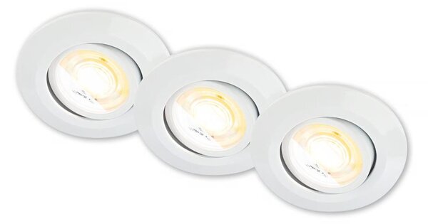 Briloner 7586036 - SADA 3xLED kúpeľňové podhľadové svietidlo KLIRA LED/4,9W/230V IP23 biela
