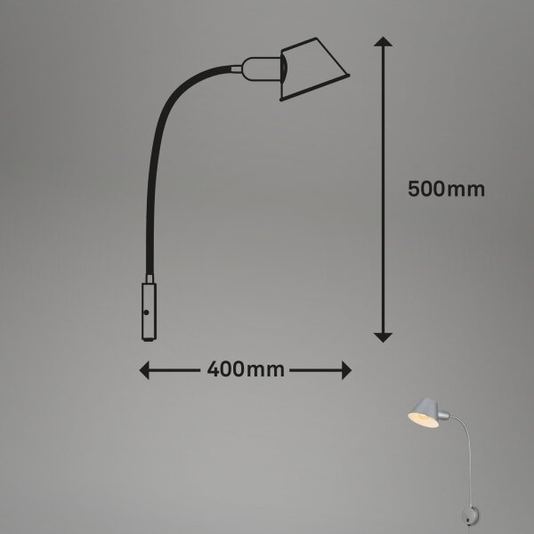 Briloner 2089-014 - Flexibilná nástenná lampa BRELLO 1xE27/10W/230V matný chróm