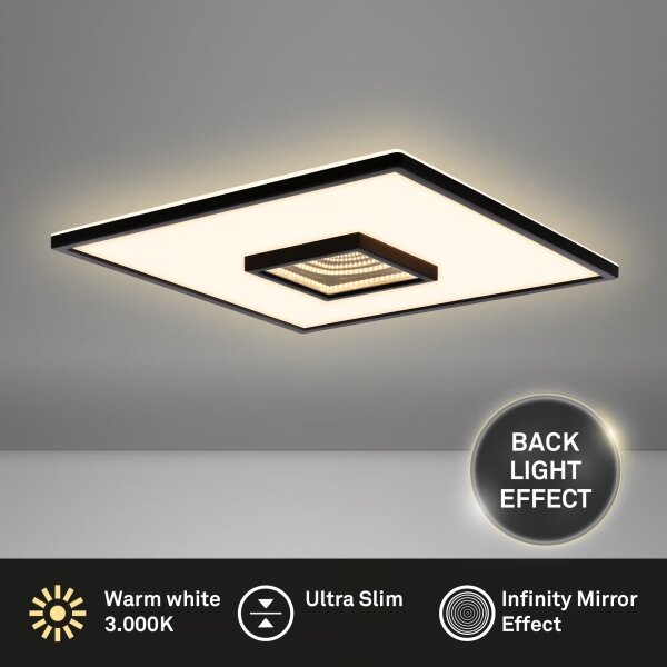 Briloner 3848015 - LED stropné svietidlo TORO LED/18W/230V 42x42 cm čierne