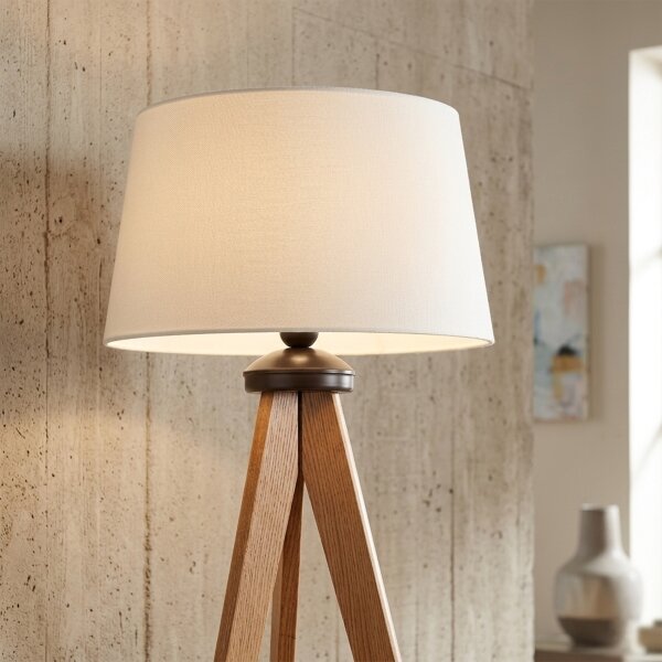 Stojacia lampa AIDA 1xE27/15W/230V dub/krémová