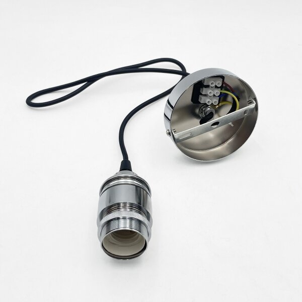 Luster na lanku JULL 1xE27/15W/230V lesklý chróm/číre sklo