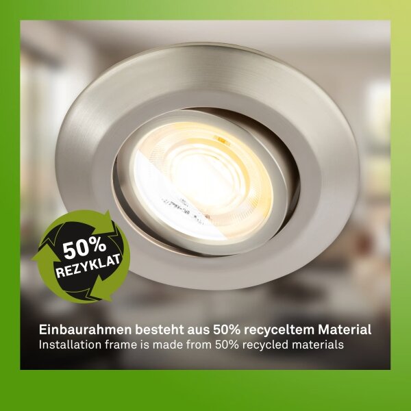 Briloner 7586032 - sada 3x LED kúpeľňových podhľadových svietidiel KLIRA LED/4,9W/230V IP23 chróm