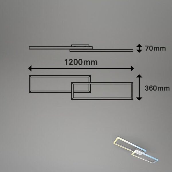 Briloner 3761019 - LED stmievateľné stropné svietidlo LED/45W/230V 2700-6500K + diaľkové ovládanie matný chróm