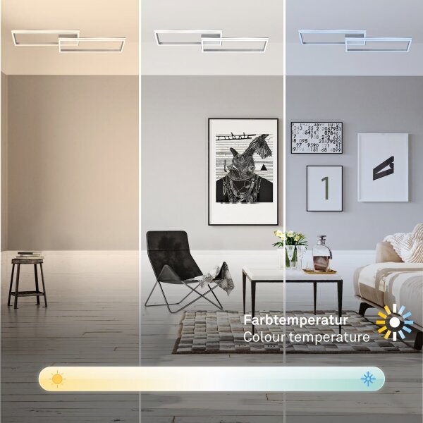 Briloner 3761019 - LED stmievateľné stropné svietidlo LED/45W/230V 2700-6500K + diaľkové ovládanie matný chróm