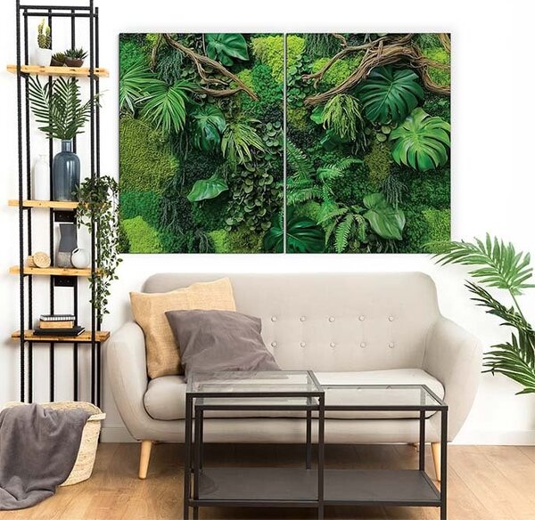 DUBLEZ | Drevený obraz - Machová monstera | UV potlač, Premium