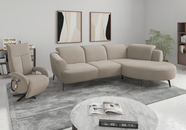 ROHOVÁ SEDAČKA, textil, béžová Sit & More - Sedačky, Online Only