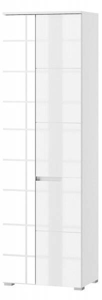 Szynaka Šatní skříň se zrcadlem Selene 198 cm bílá lesk/mat