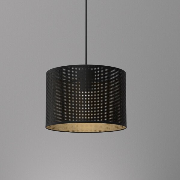 Luster na lanku LOFT SHADE 1xE27/60W/230V pr. 25 cm čierna/zlatá