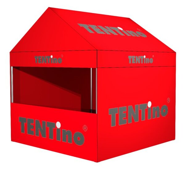 TENTino SET - Nožnicový párty stan 3x4,5 m GABLED s jednostrannou potlačou Plachtovina (nůžk.stany s potiskem): polyester 230 g/m2, Typ konštrukcie: GABLED, POTLAČ - strecha + bočnice: střecha + 3x boční strana