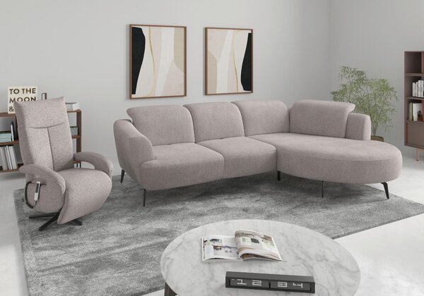 ROHOVÁ SEDAČKA, textil, strieborná Sit & More - Sedačky, Online Only
