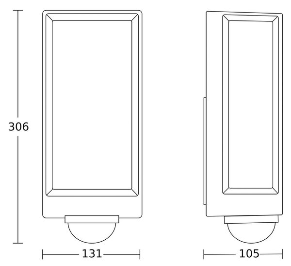 STEINEL Vonkajšie nástenné svietidlo Smart Sensor L42 SC, antracitová, Čierna, Hliník, Nástenné svietidlo