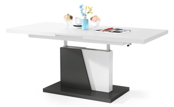 GRAND NOIR biely / antracit, rozkladací, konferenčný stôl, stolík