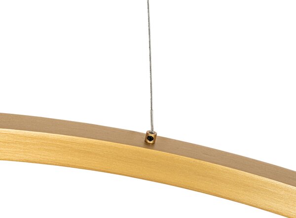Zlaté závesné svietidlo 80 cm vrátane LED s 3-stupňovým stmievaním - Girello