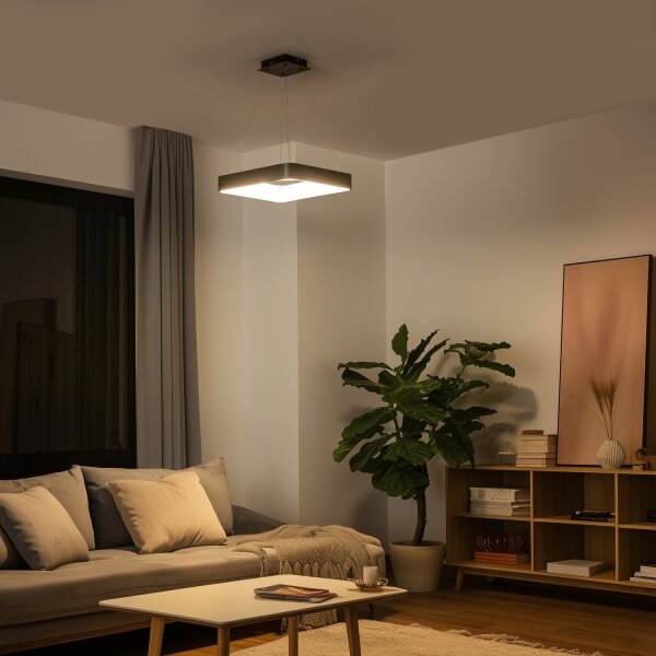 Brilagi - Závesný stmievateľný LED luster na lanku FALCON II LED/80W/230V 40x40 cm čierna + diaľkové ovládanie