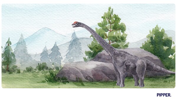 PIPPER. Samolepiaca textilná tapeta - Dinosaurus