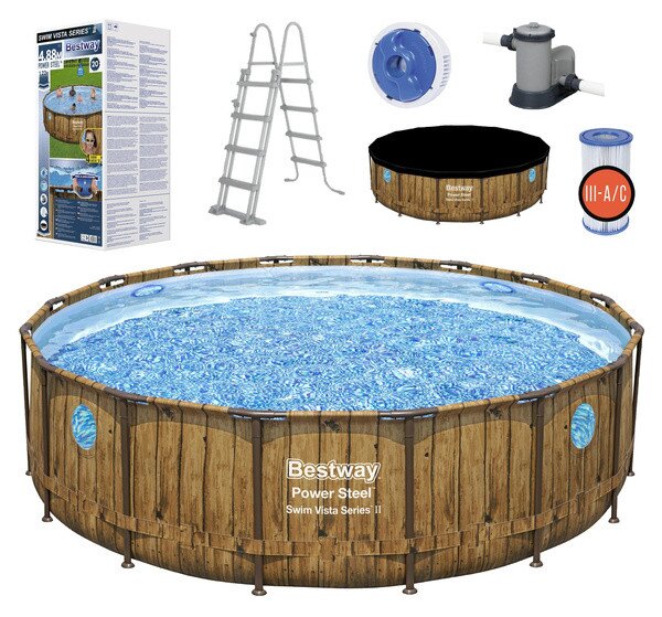 Bazén BESTWAY Steel Pro MAX BES56725 s príslušenstvom 488x122x488 cm