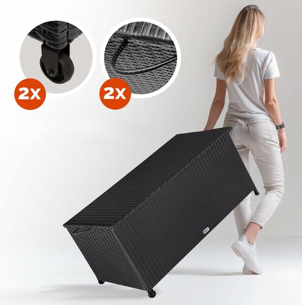 Úložný box s kolieskami 370 L - čierny