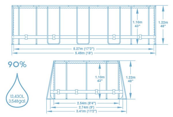 Bazén Bestway Steel Pro Max BES56716 s príslušenstvom 274x122x549 cm