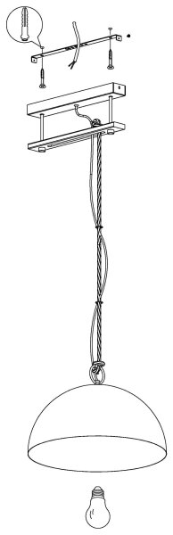 Eglo 43396 - Závesné svietidlo na lanku HODSOLL 1xE27/40W/230V