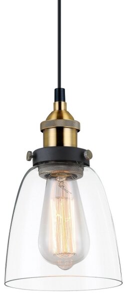 ITALUX MDM-2563/1 GD+CL - Luster na lanku FRANCIS 1xE27/40W/230V čierna/zlatá