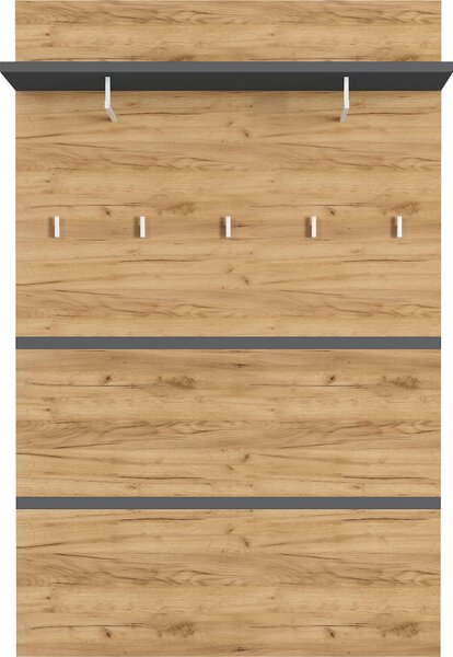 VEŠIAKOVÝ PANEL, antracitová, farba duba, 96/147/30 cm Xora - Vešiakové steny