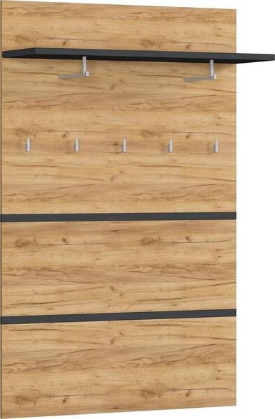 VEŠIAKOVÝ PANEL, antracitová, farba duba, 96/147/30 cm Xora - Vešiakové steny