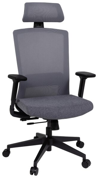 OTOČNÁ STOLIČKA, sieťovina, plochá tkanina, sivá, čierna MID.YOU - Online Only kancelárie, Online Only