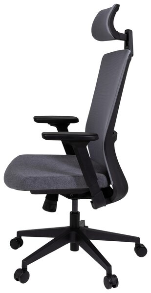 OTOČNÁ STOLIČKA, sieťovina, plochá tkanina, sivá, čierna MID.YOU - Online Only kancelárie, Online Only