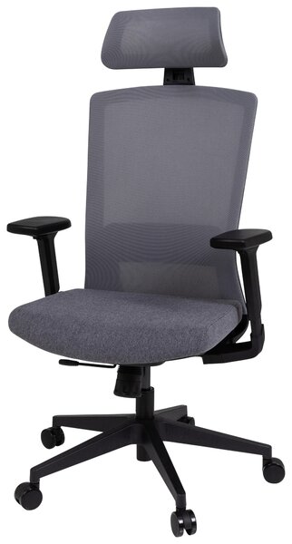 OTOČNÁ STOLIČKA, sieťovina, plochá tkanina, sivá, čierna MID.YOU - Online Only kancelárie, Online Only