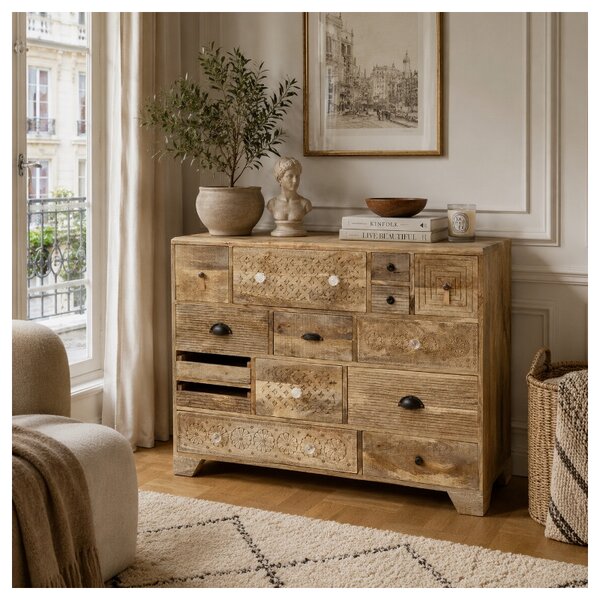 Komoda Manu 115x90x45 indický masív mango