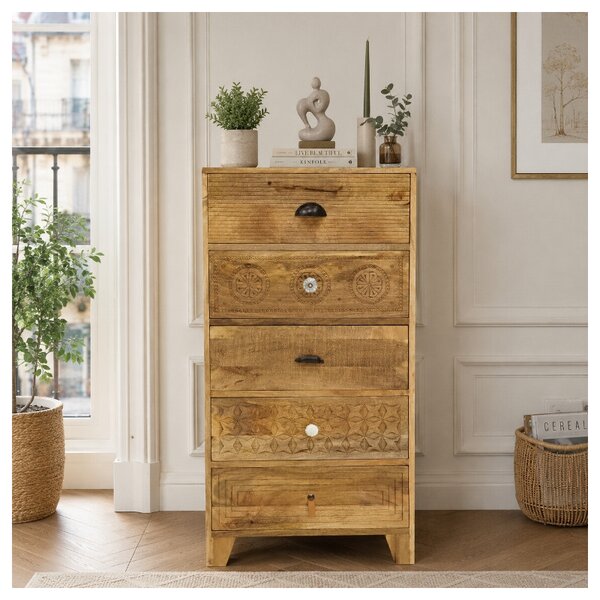 Komoda Manu 60x120x45 indický masív mango