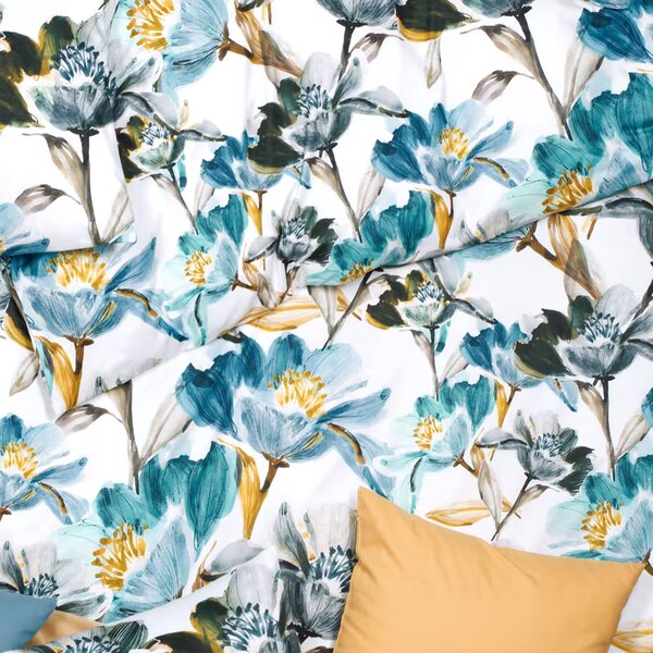 Obliečky ART JERSEY aqua bloom bežný 1x paplón 140x200 + 1x vankúš 70x90 cm