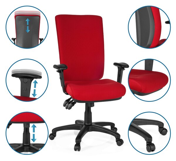 OTOČNÁ STOLIČKA, plochá tkanina, červená MID.YOU - Online Only kancelárie, Online Only