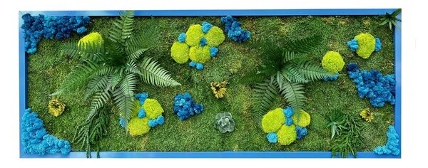 Machový obraz 3D s rastlinami v hliníkovom ráme Veľkosť: 1. 40x40cm