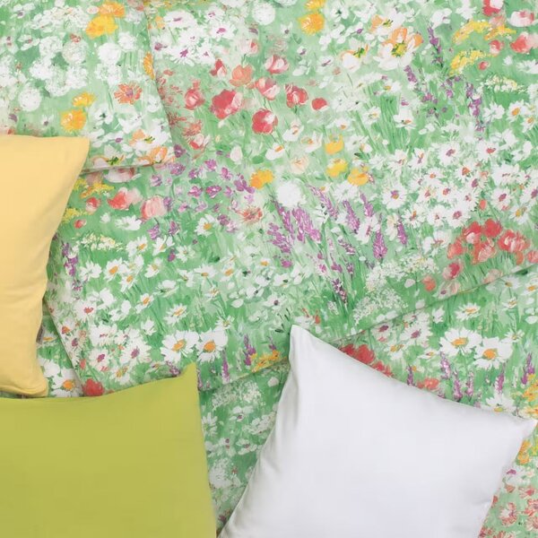 Obliečky SATÉN DESIGN summer dream zelená bežný 1x paplón 140x200 + 1x vankúš 70x90 cm