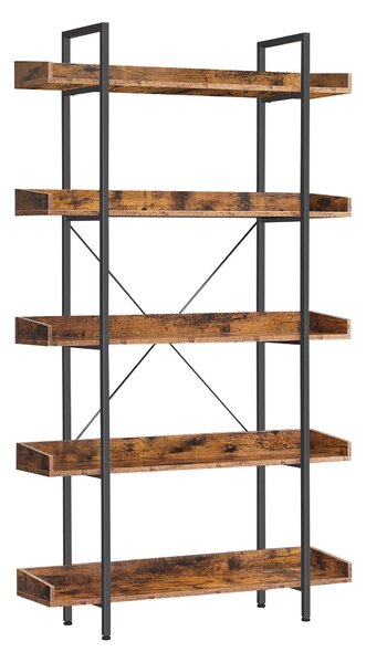 REGÁL, hnedá, čierna, oceľ, 100/178/28 cm Boxxx - Regály, Online Only