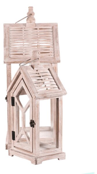 Set dvoch drevených lampášov biely DA209 WT (2 ks)