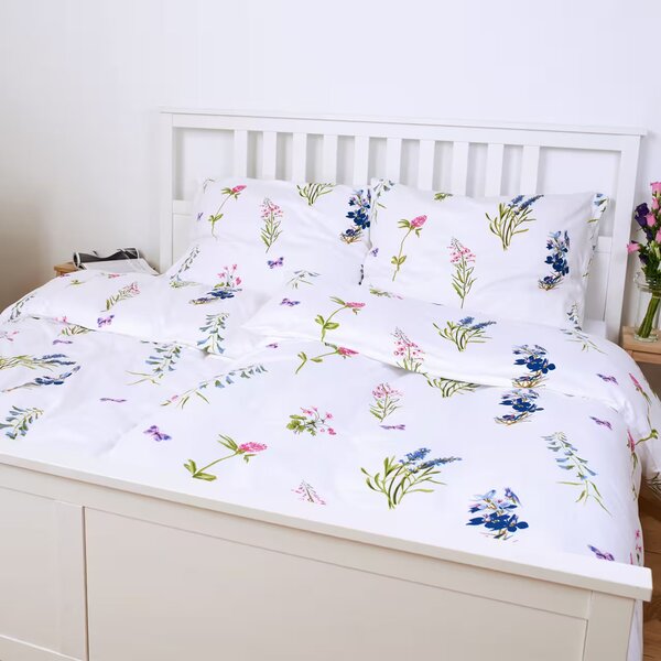 Obliečky KLASIK lúčne kvety bežný 1x paplón 140x200 + 1x vankúš 70x90 cm