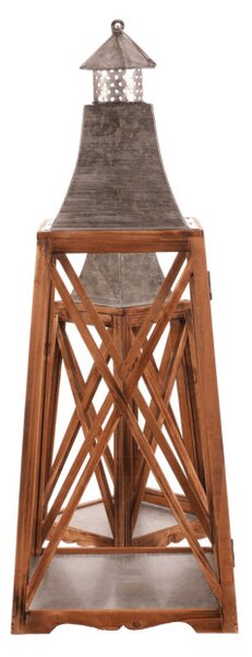 Set dvoch drevených lampášov hnedý DA207 (2 ks)