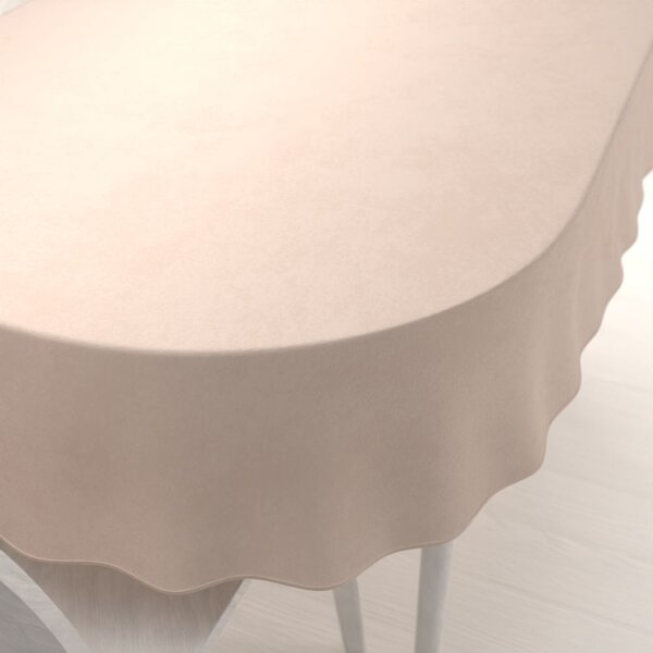 Biante Zamatový oválny obrus Velvet Prémium SVP-020 Béžový 100x140 cm